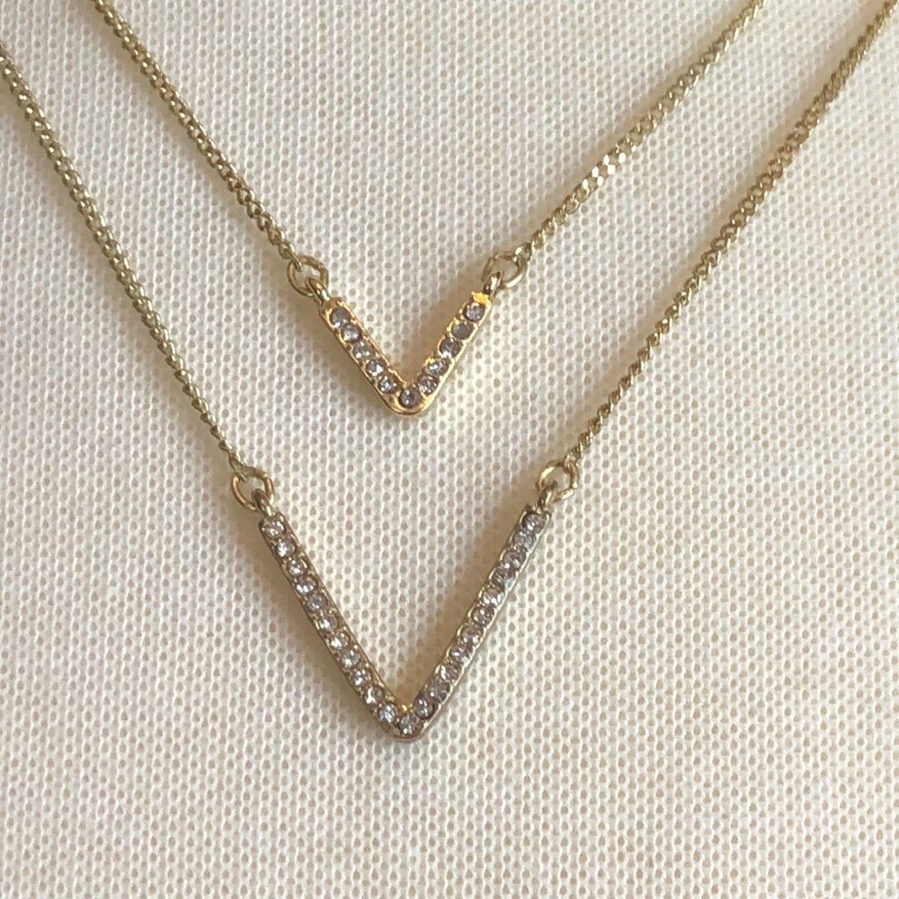 Victoria’s Secret Double V layered Necklace - Picture 3 of 7